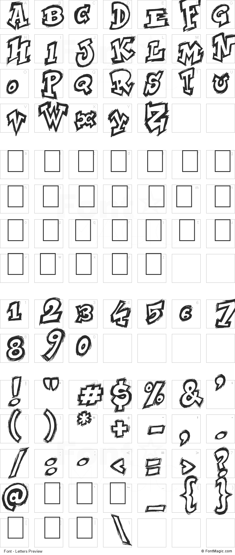 NYC Zone 123 Font - All Latters Preview Chart
